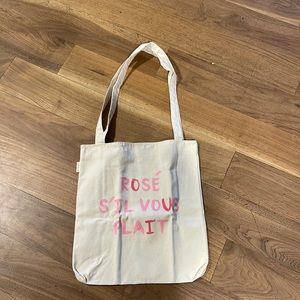 Tote bag with cute French quote “Rose S’il Vous Plait”
